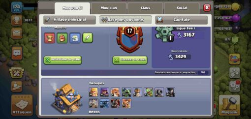 Achat compte clash of clans HDV13