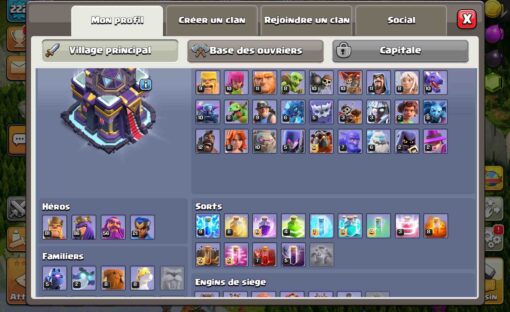 Achat compte clan of clans