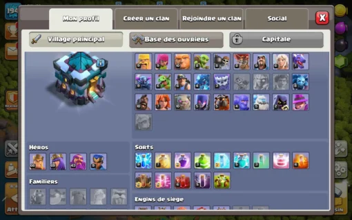 Compte clash of clans a vendre