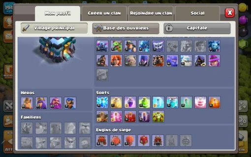 Compte clash of clans a vendre