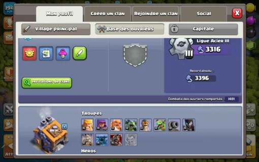 Compte clash of clans a vendre