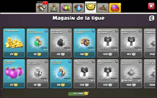 Compte clash of clans a vendre