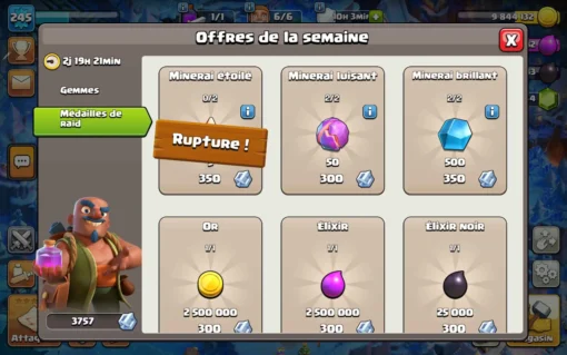 Vendre compte clash of clans