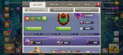 Vendre compte clash of clans