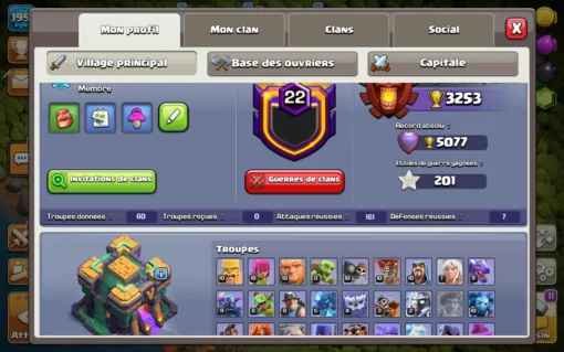 Vendre compte clash of clans