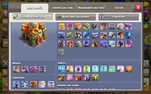 Vendre compte clash of clans