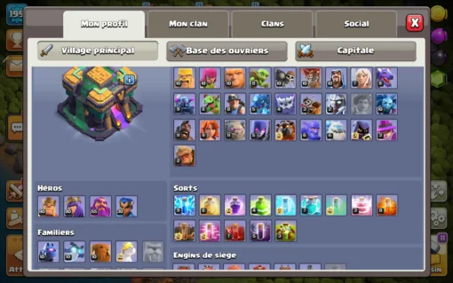 Vendre compte clash of clans