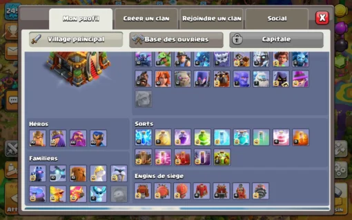 Vendre compte clash of clans