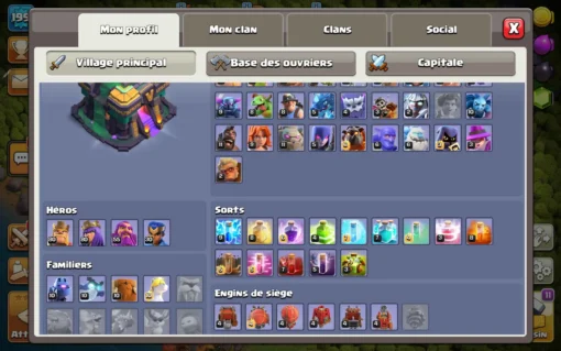 Vendre compte clash of clans