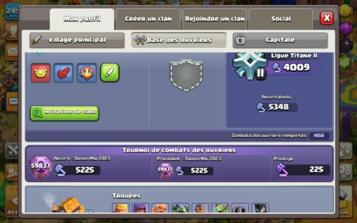 Vendre compte clash of clans