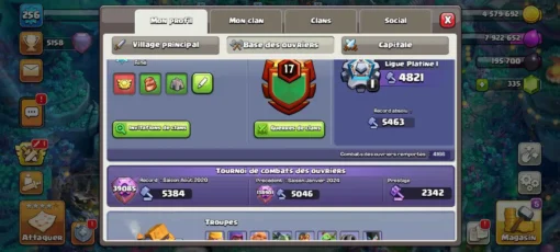 Vendre compte clash of clans