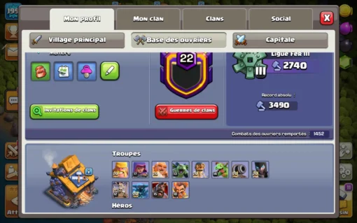 Vendre compte clash of clans