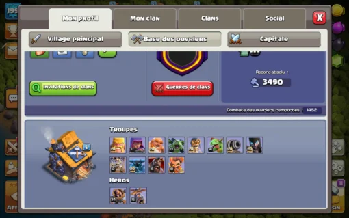 Vendre compte clash of clans