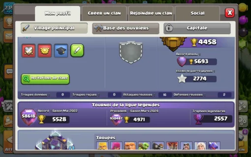 Achat compte clash of clans