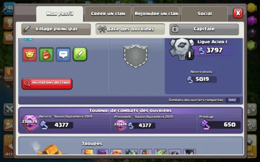 Vendre compte clash of clans