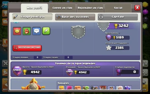 Vendre compte clash of clans