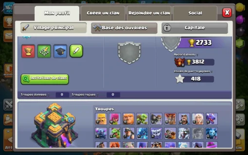 Vendre compte clash of clans