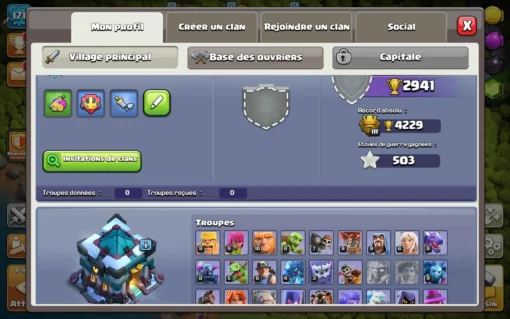 Vendre compte clash of clans