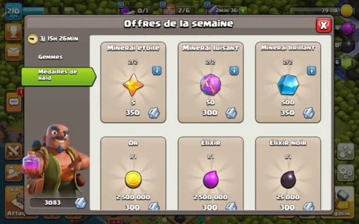 Vendre compte clash of clans