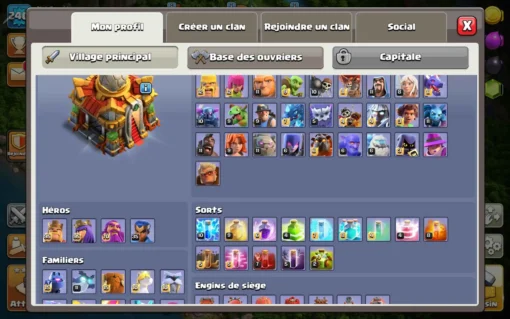 Vendre compte clash of clans