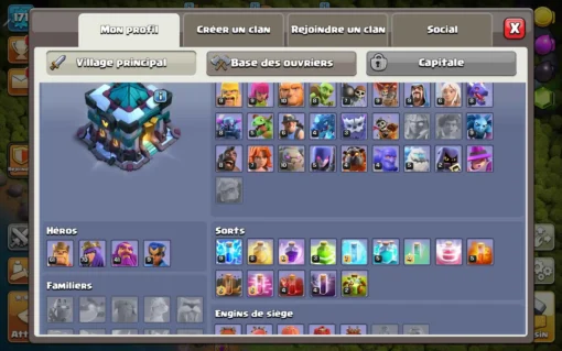 Vendre compte clash of clans