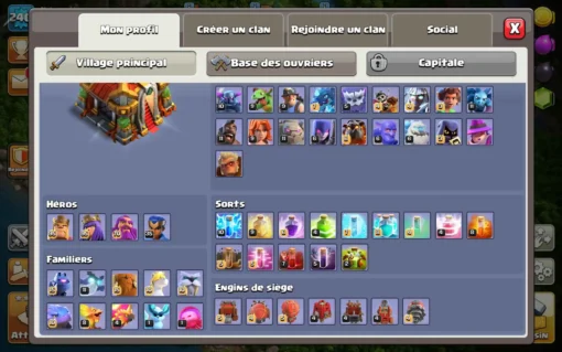 Vendre compte clash of clans