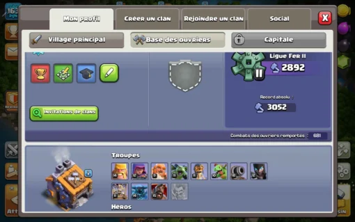 Vendre compte clash of clans