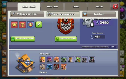 Vendre compte clash of clans