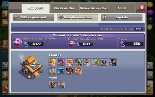 Vendre compte clash of clans