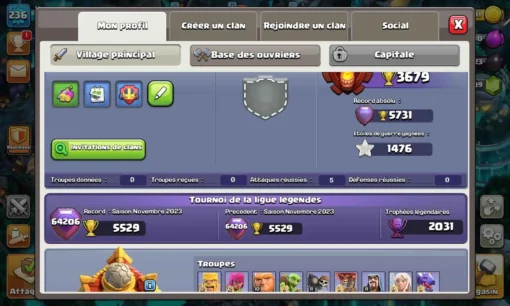 Achat compte clash of clans