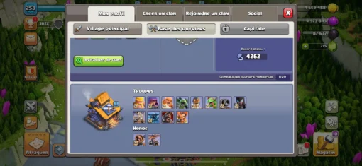 Vendre compte clash of clans