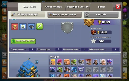 Vendre compte clash of clans