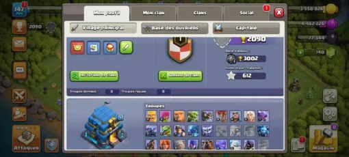 Vendre compte clash of clans