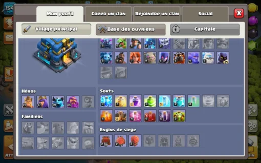 Vendre compte clash of clans