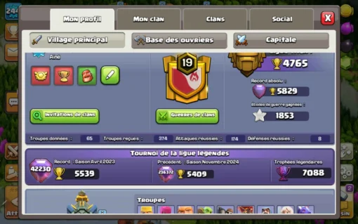 Achat compte clash of clans