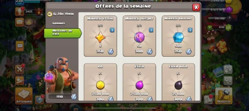 Vendre compte clash of clans