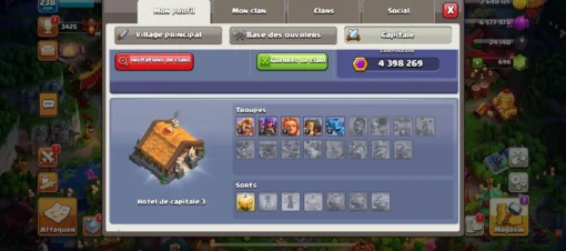 Vendre compte clash of clans